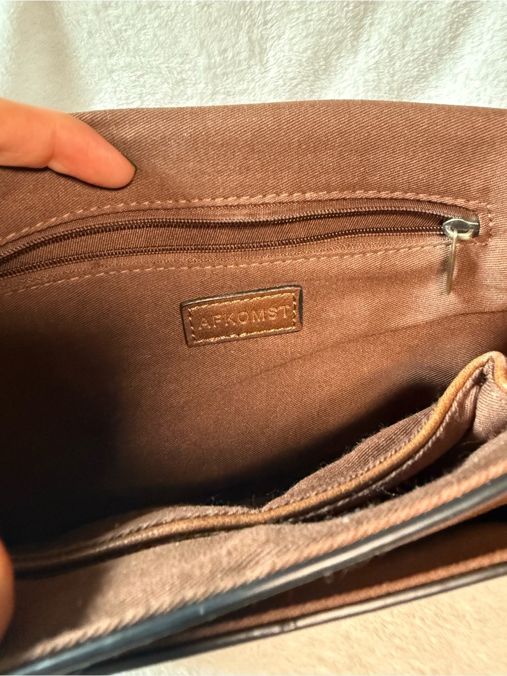Classic Brown Leather Crossbody Bag - Women - Picture 5 of 6
